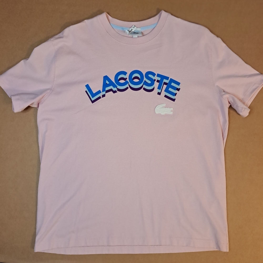 Lacoste Men's Short Sleeve  Croc Crewneck T-Shirt sz L very rare n unique 🔥